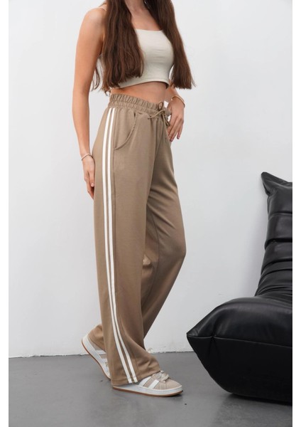 Yandan Çift Şeritli Pantolon Vizon fiyatları