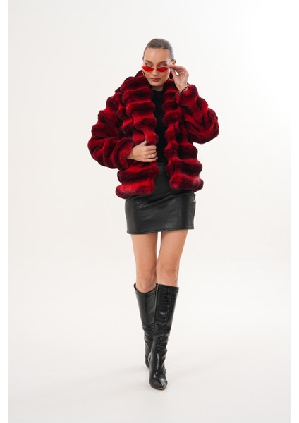 Şal Yaka Desenli Çinçila Ceket