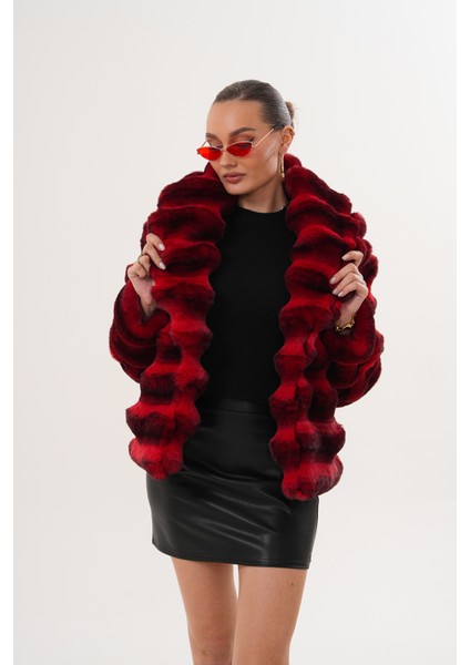 Şal Yaka Desenli Çinçila Ceket modelleri