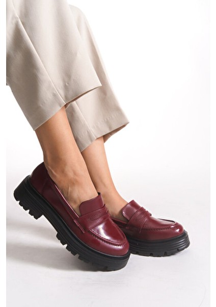 Kadın Günlük Loafer Ayakkabı 0012920 Bordo