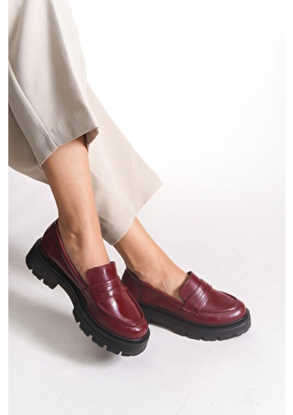 Kadın Günlük Loafer Ayakkabı 0012920 Bordo fırsatları