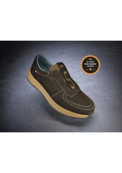 B-4802 Hakiki Nubuk Deri Lastikli Bağcıksız Model Kaymaz Erkek Rahat Günlük Ayakkabı modelleri