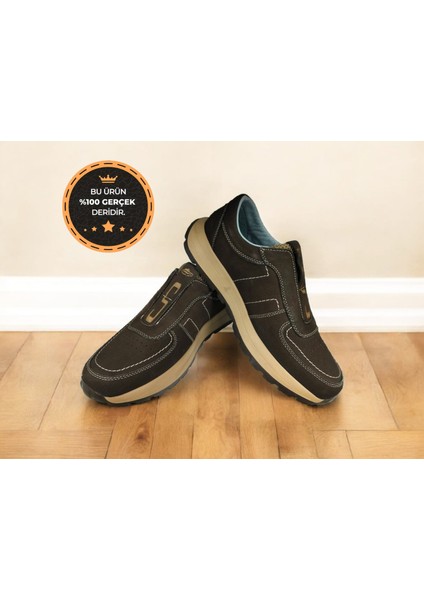 B-4802 Hakiki Nubuk Deri Lastikli Bağcıksız Model Kaymaz Erkek Rahat Günlük Ayakkabı fırsatları