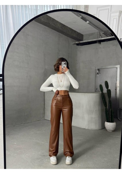 Suni Deri Kadın Pantolon indirimleri