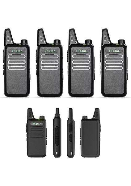 4 Adet Baofeng Tkstar Line Wln Kd-C1 Baofeng Vt-C2 Type-C Şarjlı Pmr 446 Türkçe Konuşan El Telsizi