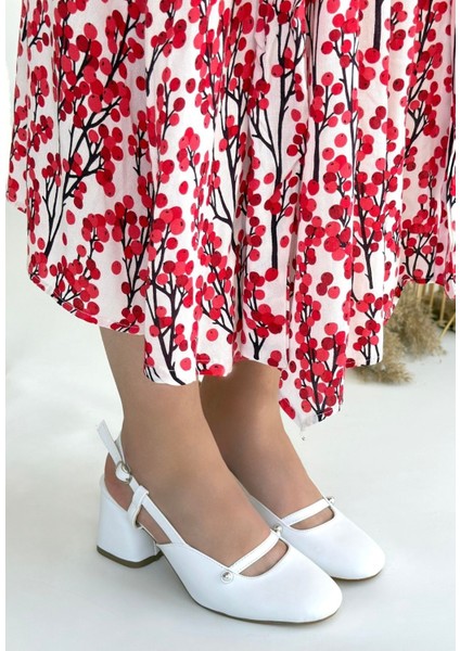 Jecci Beyaz Cilt Topuklu Ayakkabı fiyatları