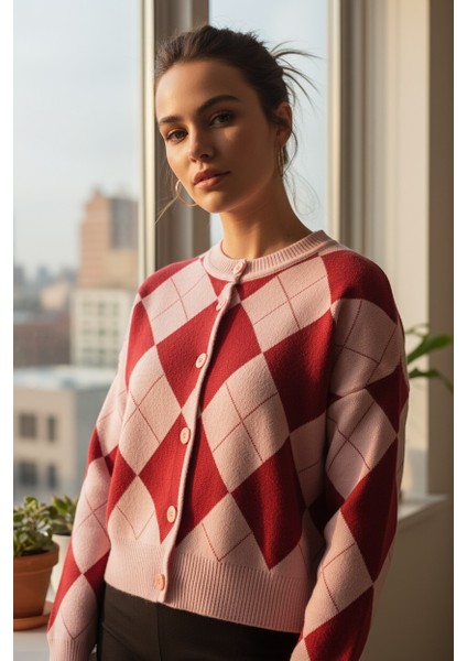 Kadın Baklava Desenli Günlük Triko Hırka fiyatları