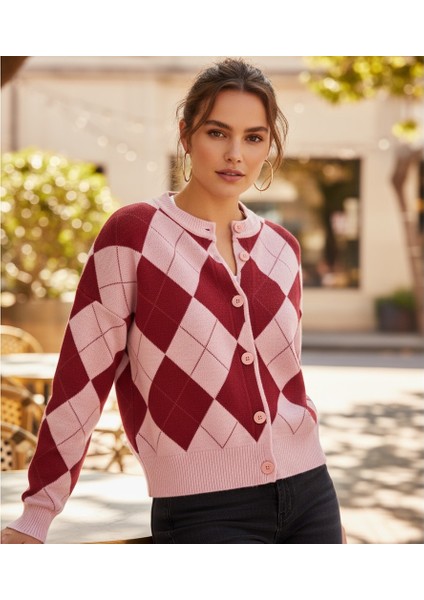 Kadın Baklava Desenli Günlük Triko Hırka modelleri