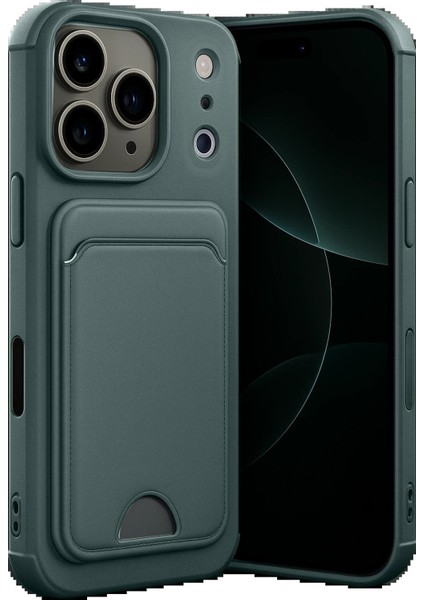 Apple iPhone 17 Pro Max Kelvin Kartvizitli Silikon - Koyu YEŞIL-(5796) - TG0012-2RL6B5