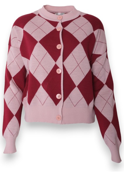 Kadın Baklava Desenli Günlük Triko Hırka