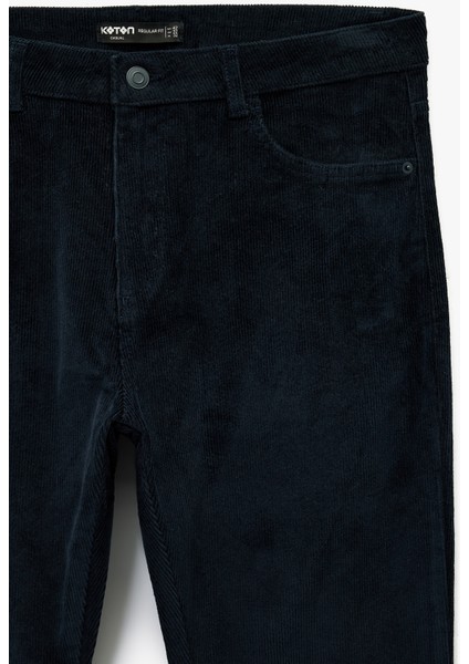 Pamuklu Normal Bel Cepli Fitilli Kadife Pantolon modelleri