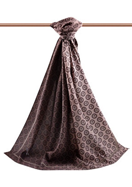 Lüks Medine Ipeği Monogram Desenli Vizon Renkli 75X195 Kırışmaz Şal Moss Krep Dikiş Tipi Italyan Dik fiyatları