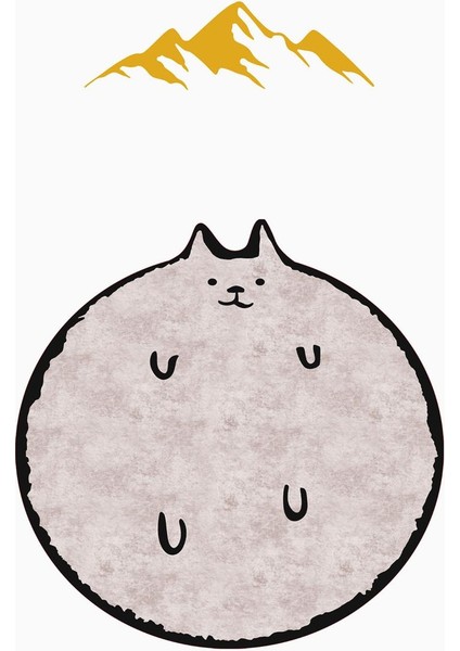 Kedi Desenli Yuvarlak Dijital Baskı Kaymaz Tabanlı Halı H0396 modelleri