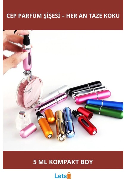 Çok Amaçlı Cep Parfüm Şişesi 5ml Alüminyum