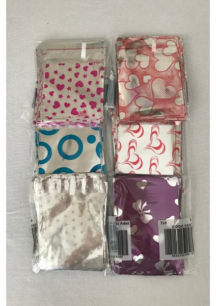 7x9 Hediye Paketi Bantlı Yapışkanlı Metalize 50 Adet