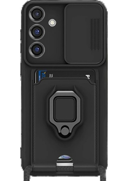 Samsung Galaxy S25 Plus Kılıf Zuma Kartvizitli Yüzüklü Silikon - SIYAH-(5796) - TG0012-2R8G34