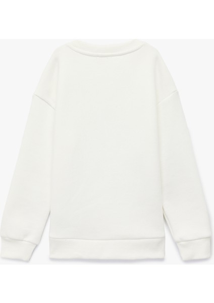 Bisiklet Yaka Uzun Kollu Fiyonk Baskılı Sweatshirt fiyatları