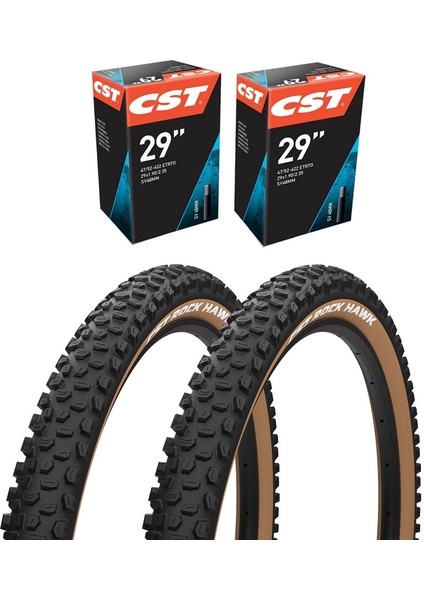 Cst 29X2.25 Rock Hawk Amber Yanak Iç Dış Lastik Seti – Ön Arka, Dağ Bisikleti Uyumlu