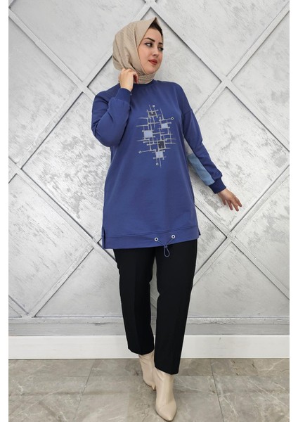 Kadın Baskı Detaylı Tesettür Tunik