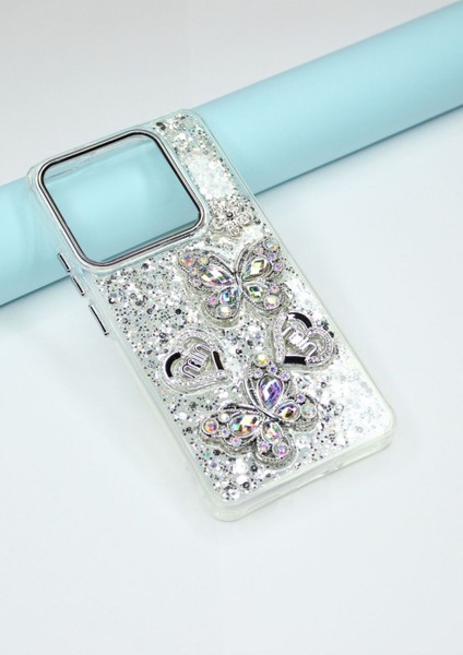 Xiaomi Mi 14T Pro Kılıf Kelebek Desenli Parlak Simli Kapak fiyatları