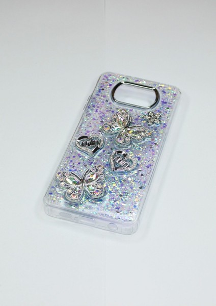 Poco X3 Pro Kılıf Kelebek Desenli Parlak Simli Kapak modelleri