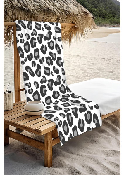 Dijital Baskı Plaj Deniz Havlusu Leoparlı Desen Peştamal HVL0017 modelleri
