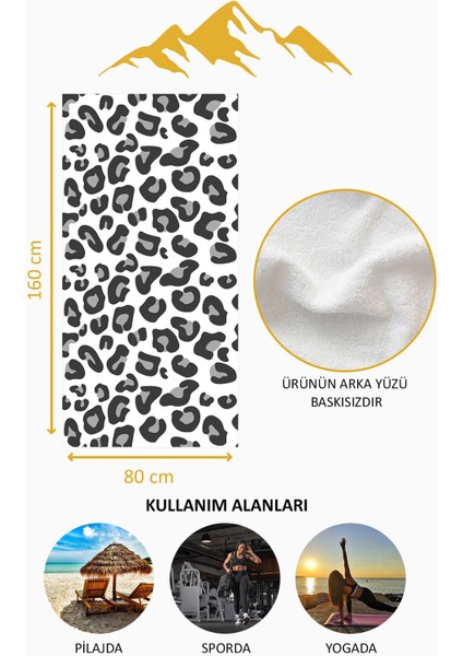 Dijital Baskı Plaj Deniz Havlusu Leoparlı Desen Peştamal HVL0017 fırsatları