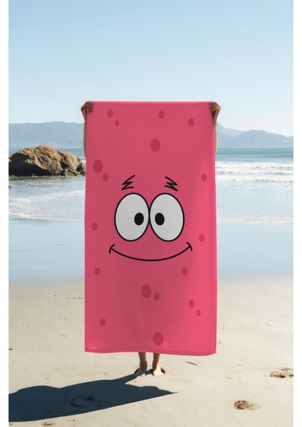 Dijital Baskı Plaj Deniz Havlusu Patrick Desenli Peştamal HVL0025