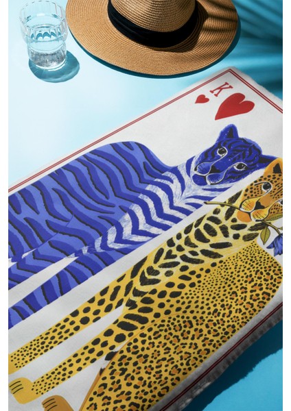 Dijital Baskı Plaj Deniz Havlusu Leopar Desenli Peştamal HVL0140 fiyatları