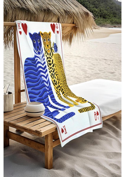 Dijital Baskı Plaj Deniz Havlusu Leopar Desenli Peştamal HVL0140 modelleri