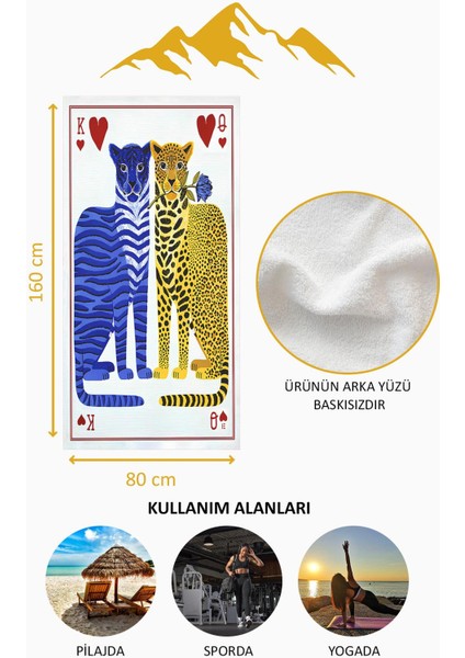 Dijital Baskı Plaj Deniz Havlusu Leopar Desenli Peştamal HVL0140 fırsatları