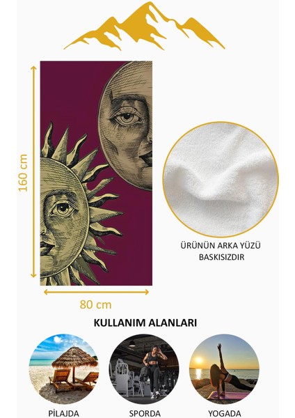 Dijital Baskı Plaj Deniz Havlusu Ay ve Yıldız Desenli Peştamal HVL0142 fırsatları