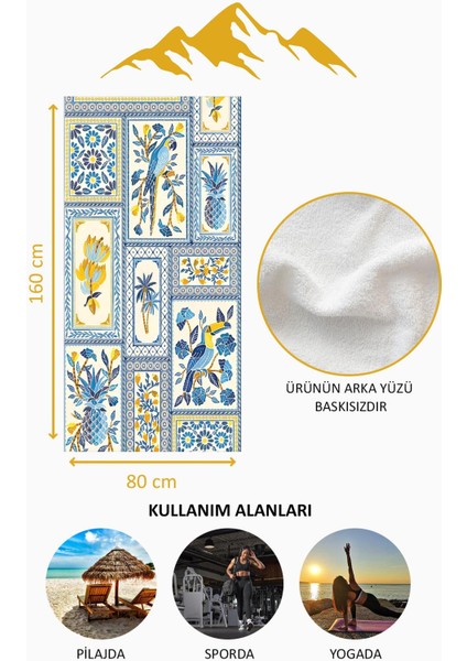 Dijital Baskı Plaj Deniz Havlusu Modern Bacı Milano Desenli Peştamal HVL0157 fırsatları