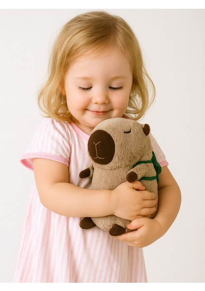 Capybara Sevimli Peluş Oyuncak 30 cm - Yumuşak & Sevimli Çıkarılabilir Kaplumbağa Çantalı