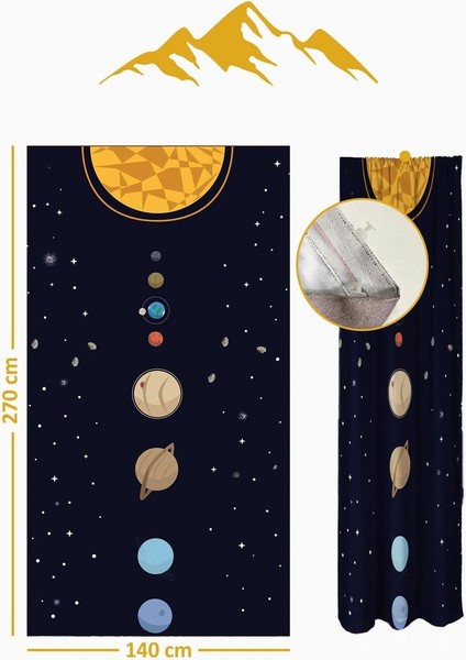 Parlak Saten Mikro Kumaş Çift Kanat Çocuk Odası Fon Perde Takımı PRD0039 fiyatları