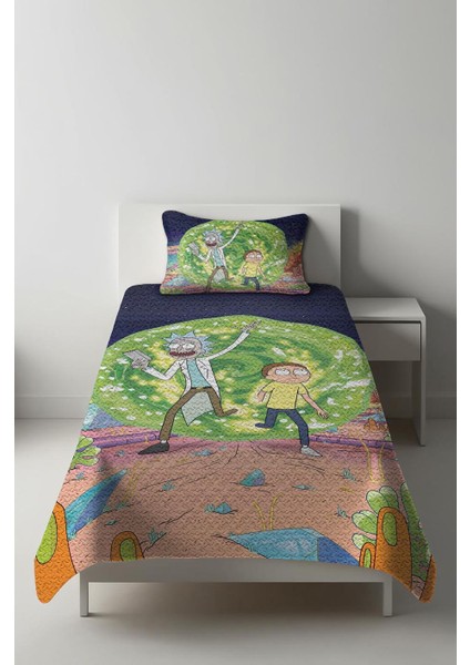 Parlak Kadife Kumaş Tek Kişilik Çocuk Yatak Örtüsü Seti (2 Parça) TKY0011
