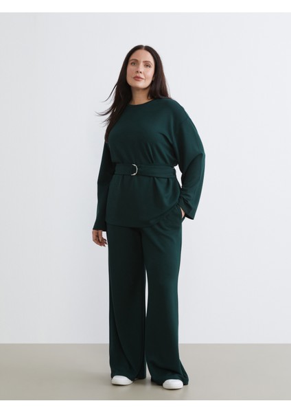 Büyük Beden Beli Lastikli Kadın Eşofman Altı