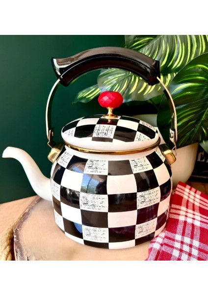 Paçi 2.5 Litre Emaye Damalı Pelikan Tek Demlik fırsatları