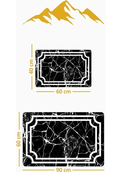 Yıkanabilir Kaymaz Tabanlı Modern Desenli 2'li Banyo Paspas Takımı BPS0015 fiyatları