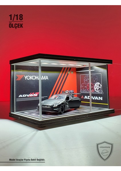 Advan Diecast LED Işıklı Akrilik Korumalı Stand/diorama 1:18 Ölçek