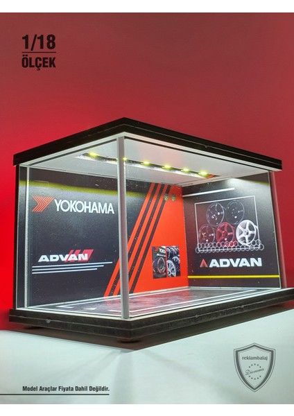 Advan Diecast LED Işıklı Akrilik Korumalı Stand/diorama 1:18 Ölçek indirimleri