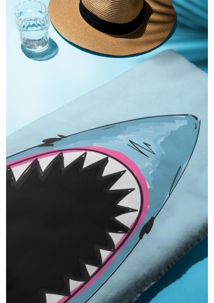 Dijital Baskı Plaj Deniz Havlusu Köpek Balığı Desenli Peştamal HVL0124 fiyatları
