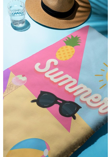Dijital Baskı Plaj Deniz Havlusu Summer Desenli Peştamal HVL0171 fiyatları