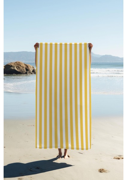 Dijital Baskı Plaj Deniz Havlusu Renkli Çizgili Desen Peştamal HVL0223