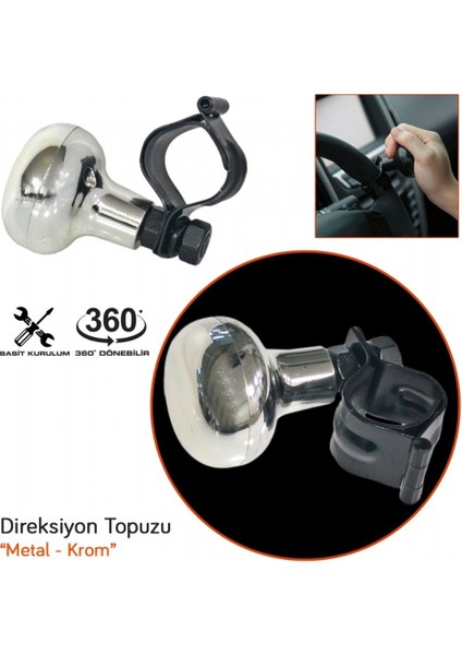 Direksiyon Topuzu Krom Renk Direksiyon Çevirme Aparatı Lüks fiyatları