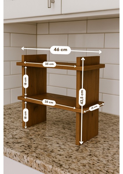 Mutfak Tezgah Üstü 2 Katlı Organizer Çok Amaçlı Raf Baharatlık Kahve Köşesi Mutfak Rafı modelleri