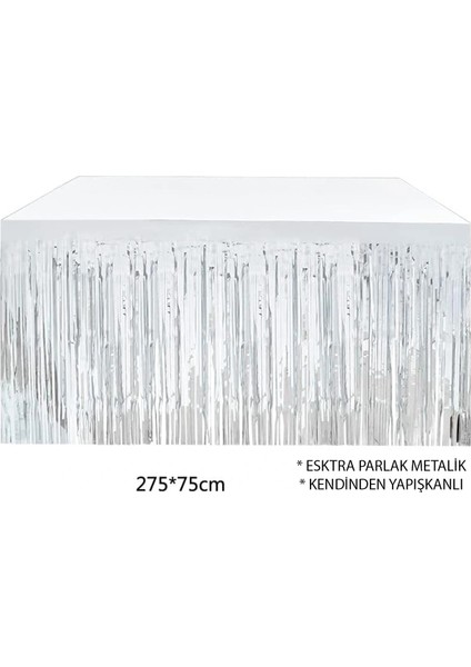 Gümüş Metalize Masa Eteği 275X75 cm – Kendinden Yapışkanlı indirimleri