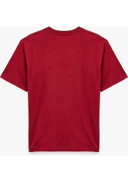 Kısa Kollu Bisiklet Yaka Pamuklu Oversize Kolej Baskılı Tişört fiyatları