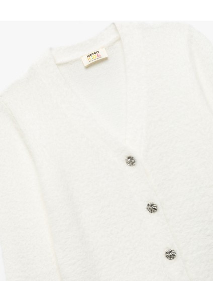 Uzun Kollu V Yaka Düğmeli Basic Triko Hırka modelleri