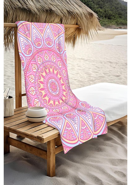 Dijital Baskı Plaj Deniz Havlusu Mandala Desenli Peştamal HVL0151 modelleri